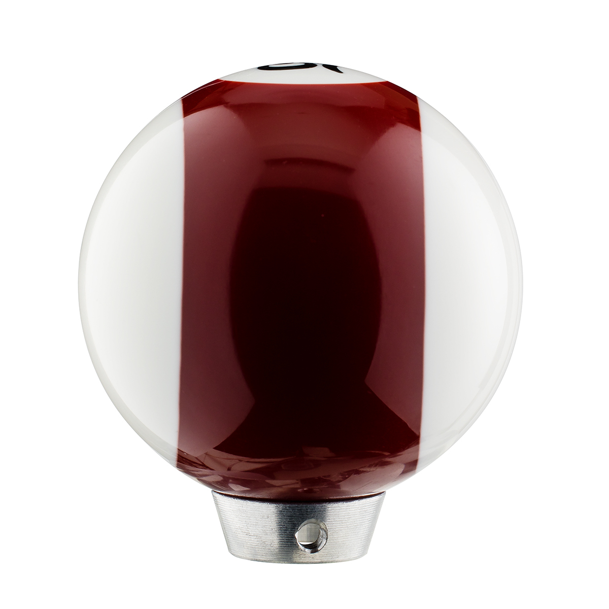 Number 15 Pool Ball Gearshift Knob - Gloss Maroon Striped