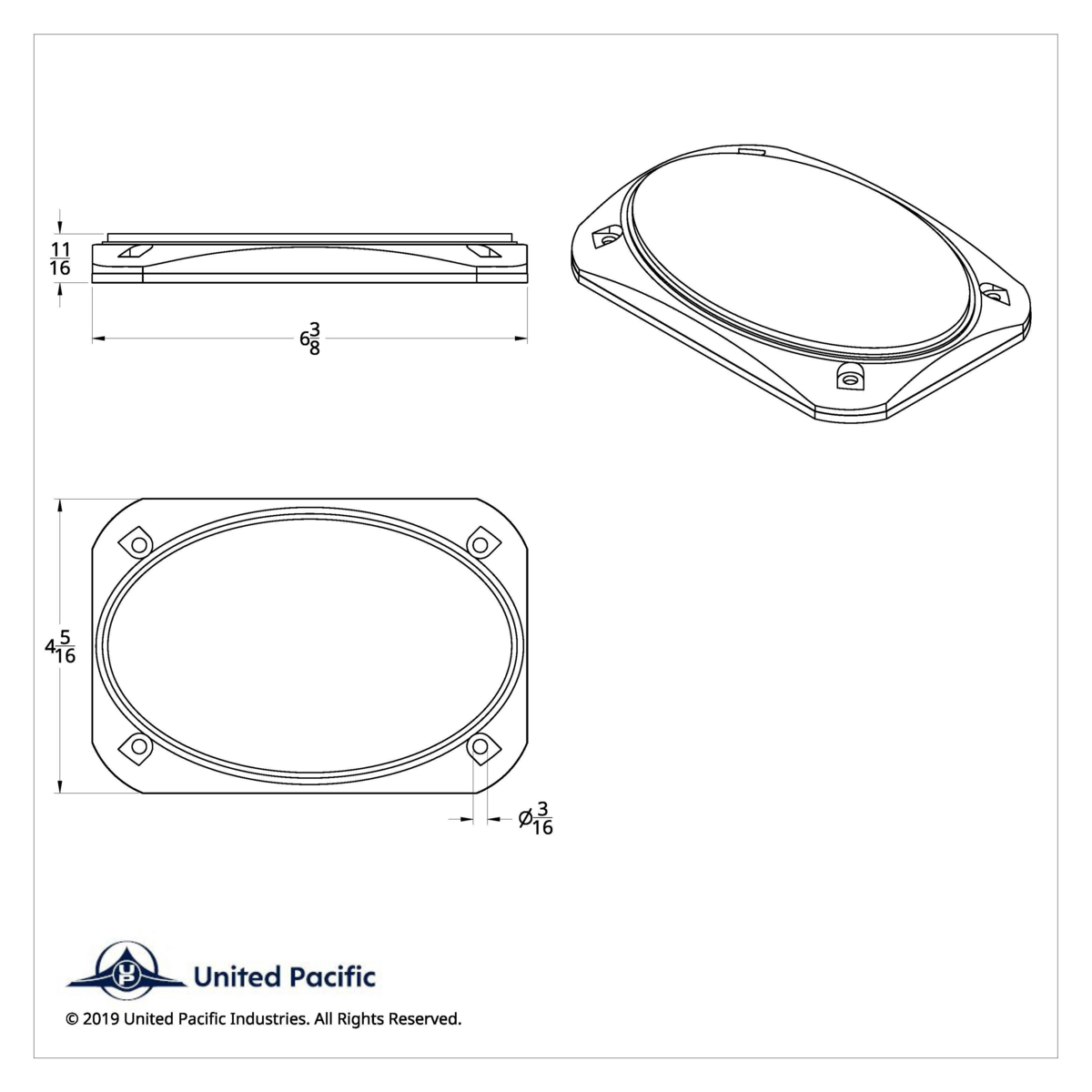 Chrome 6-3/8" X 4-5/16" Speaker Covers For Various Peterbilt Models (Pair)