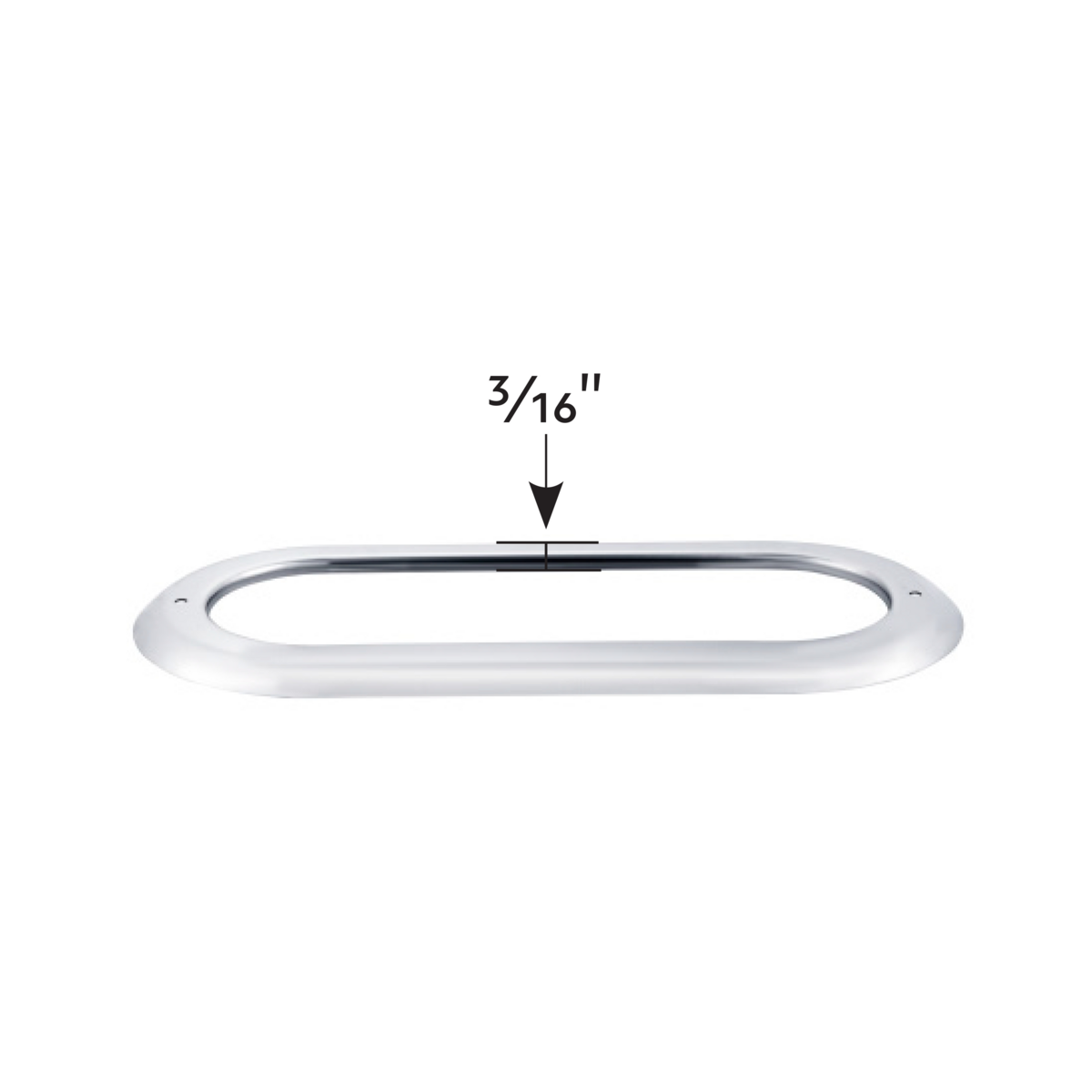 Stainless Steel Light Bezel For 6" Oval Grommet Mounted Light