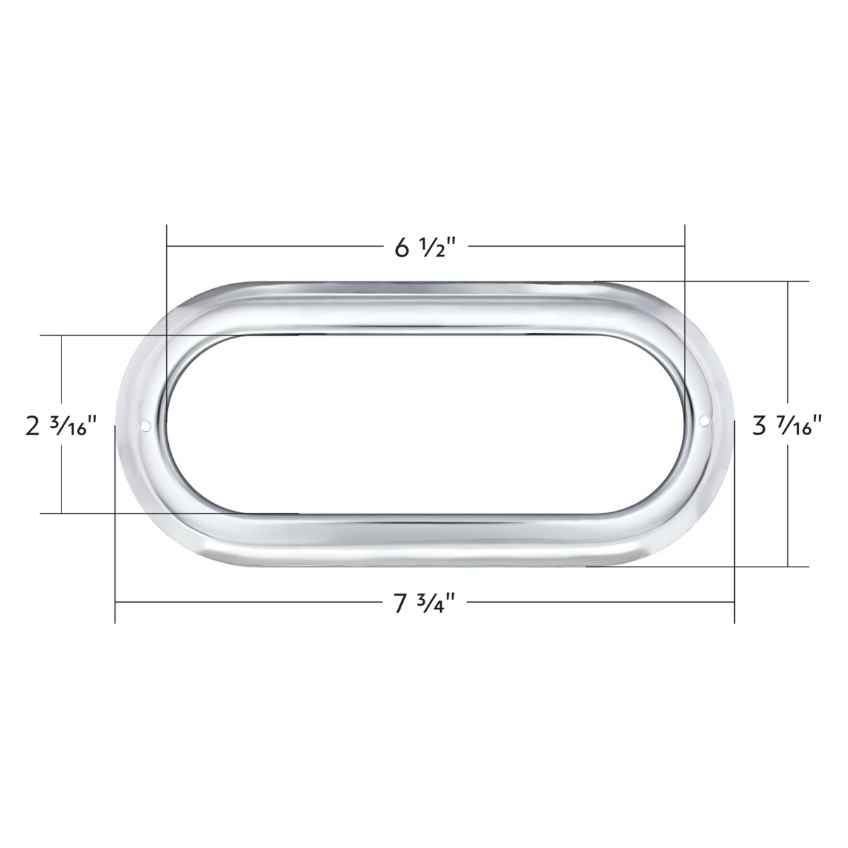 Stainless Steel Light Bezel For 6" Oval Grommet Mounted Light