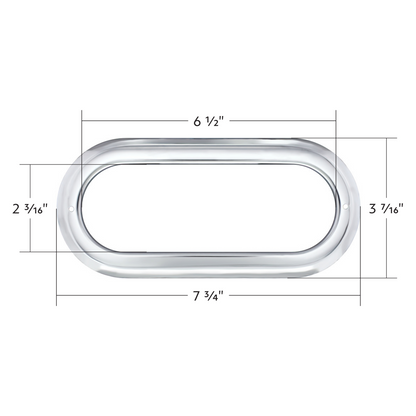 Stainless Steel Light Bezel For 6" Oval Grommet Mounted Light