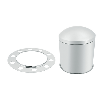 Stainless Dome Rear Axle Cover 3PC Kit For 33mm Nut Cover - Steel/Aluminum Wheel