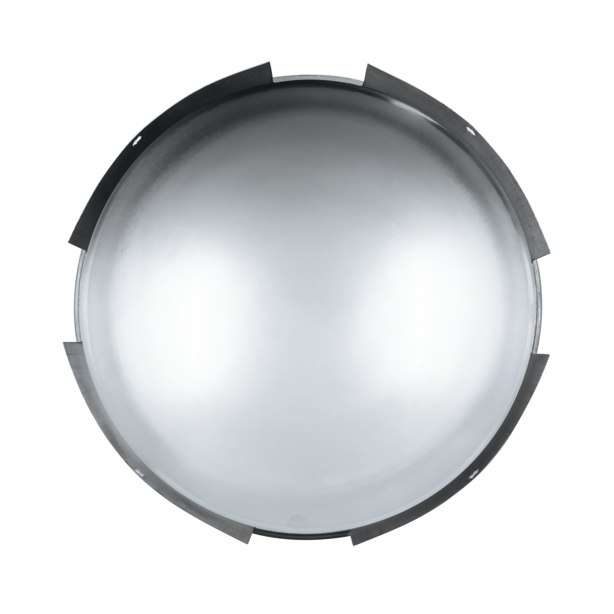 4 Even Notched Stainless Steel Dome Front Hubcap - 1" Lip