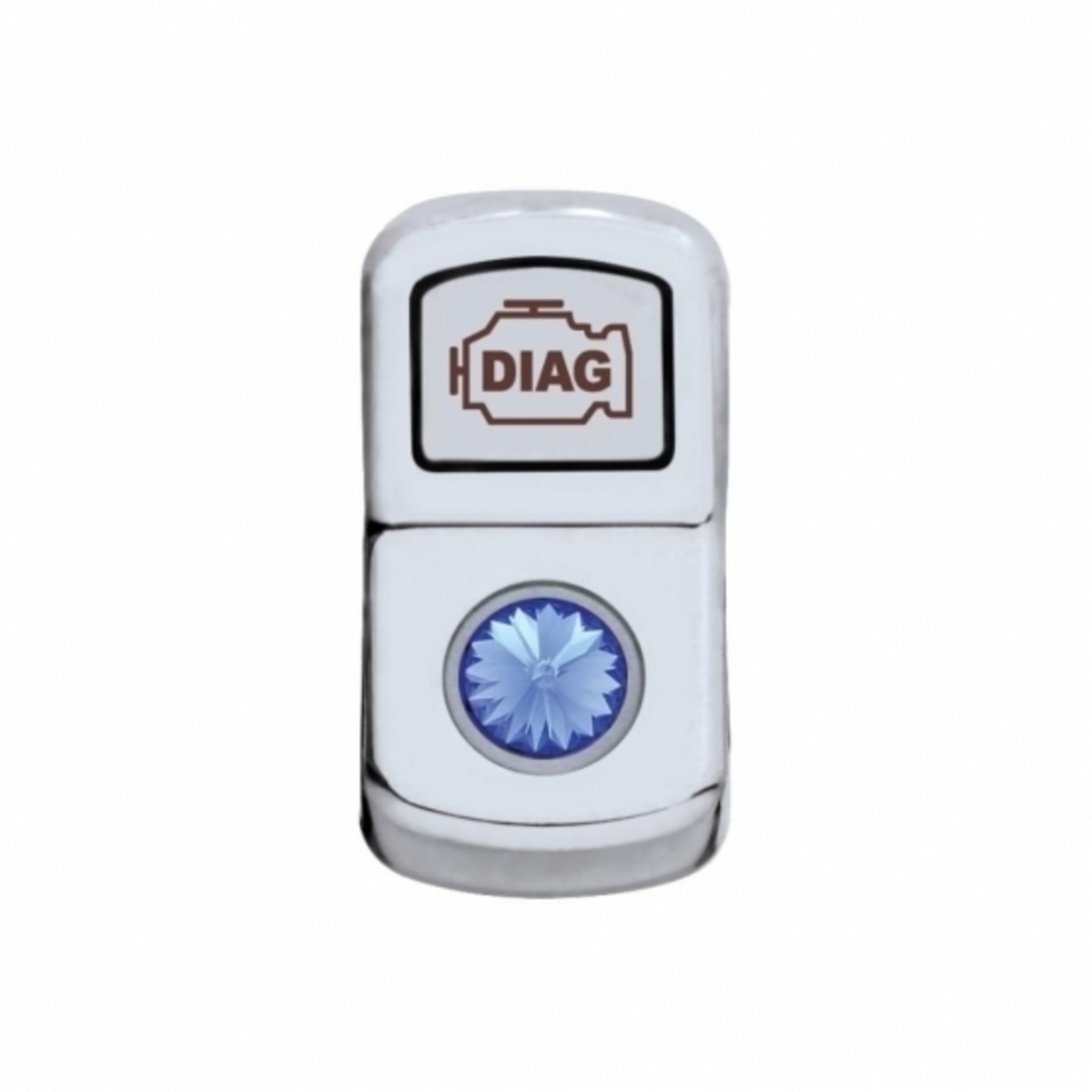 "Diagnostic" Rocker Switch Cover With Blue Crystal