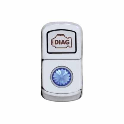 "Diagnostic" Rocker Switch Cover With Blue Crystal