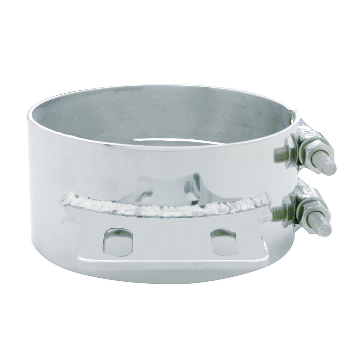 6" Stainless Butt Joint Exhaust Clamp - Straight Bracket