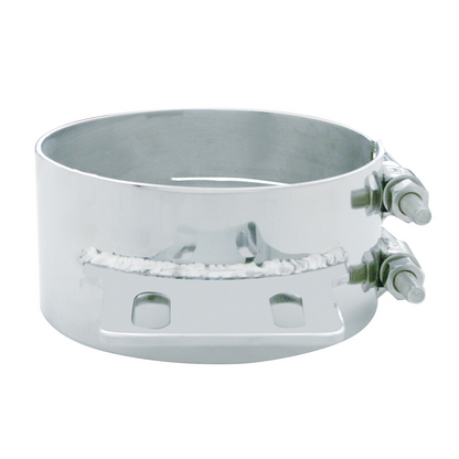 6" Stainless Butt Joint Exhaust Clamp - Straight Bracket