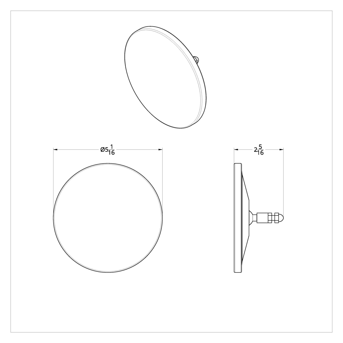 5" Black Smooth Mirror Head For 1947-1972 Chevrolet & GMC Truck (4pcs)