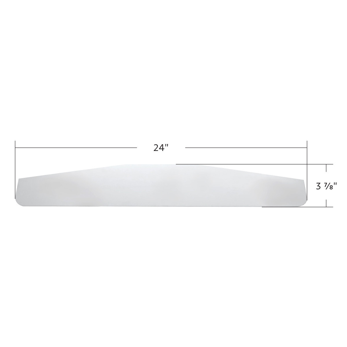 4" X 24" Chrome Standard Bottom Mud Flap Plate - Welded Stud (Pair)