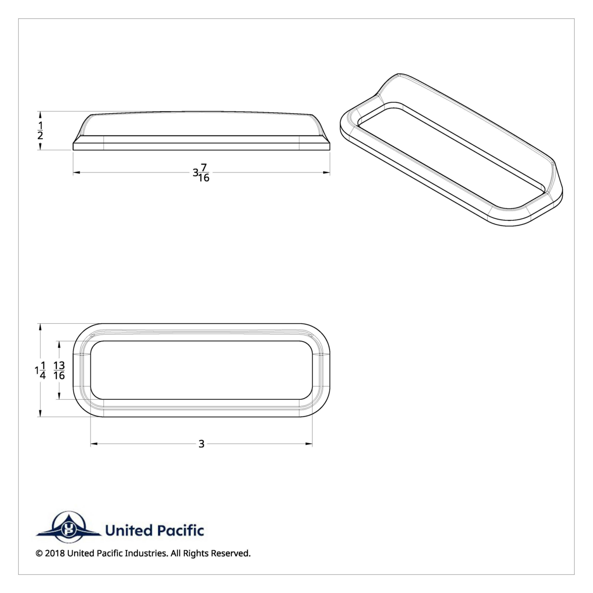 Chrome Bezel For 3" X 13/16" Freightliner Glove Box Emblem