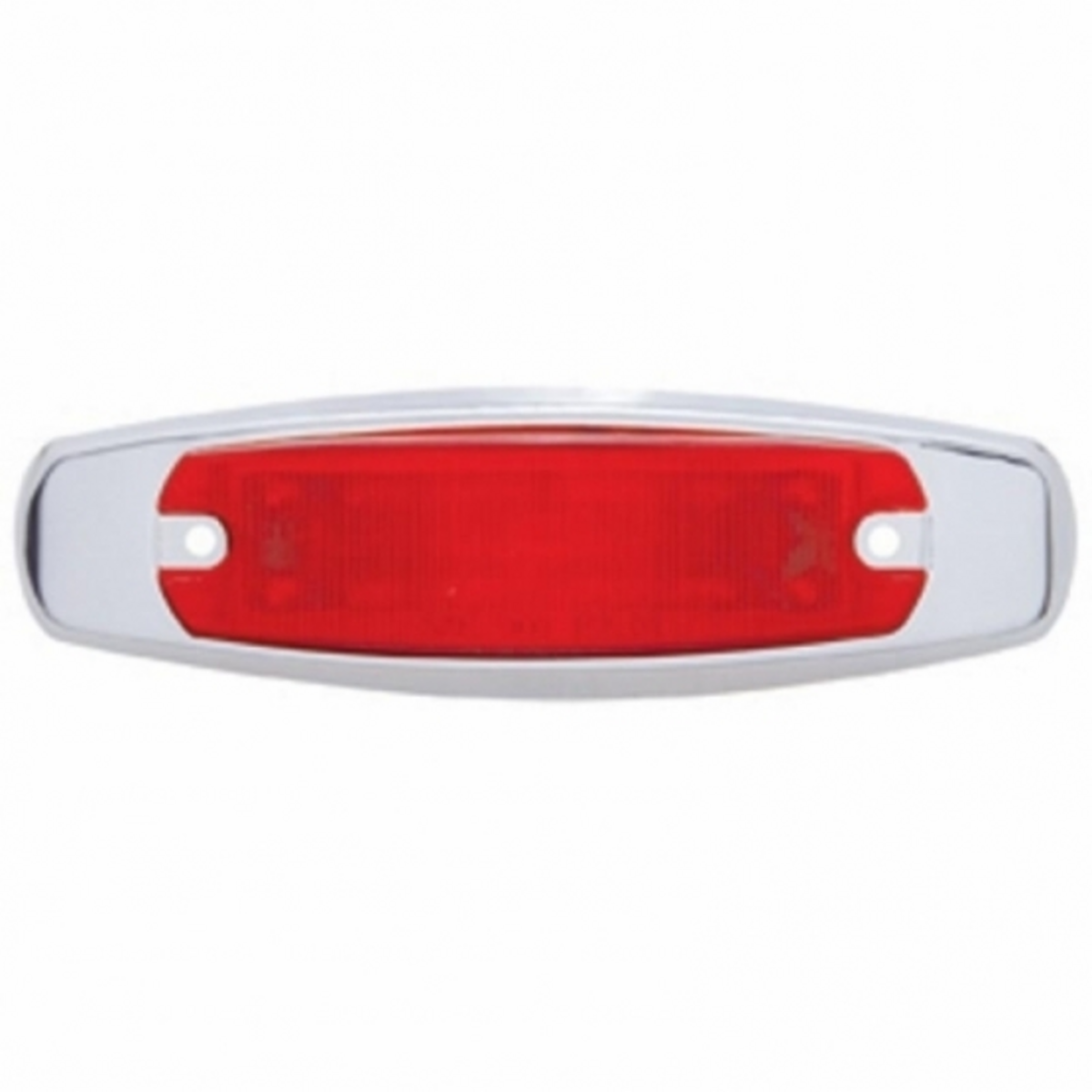 12 LED Rectangular Light (Clearance/Marker) With Chrome Bezel - Red LED/Red Lens