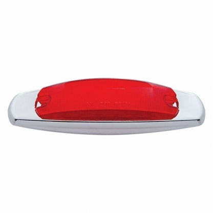 12 LED Rectangular Light (Clearance/Marker) With Chrome Bezel - Red LED/Red Lens