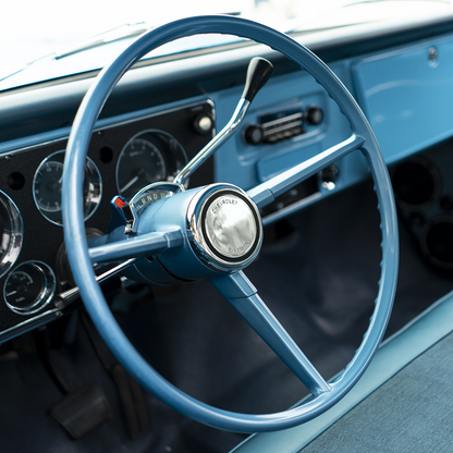 Chrome Horn Button Cap With Chevrolet Division Markings For 1967-68 Chevy Truck
