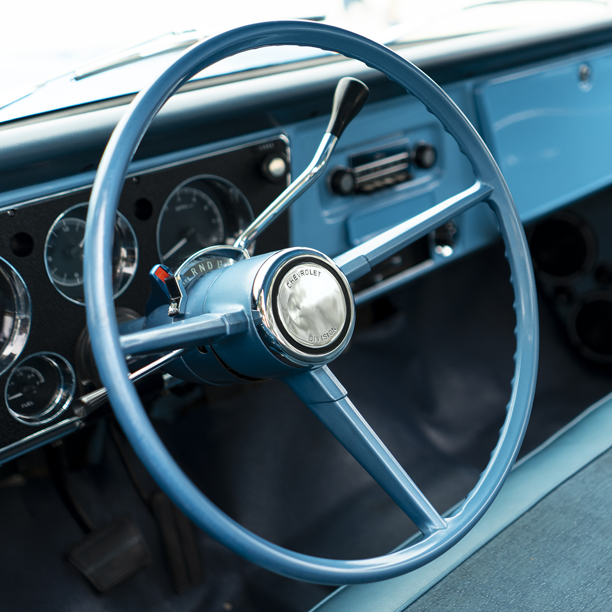 Chrome Horn Button Cap With Chevrolet Division Markings For 1967-68 Chevy Truck