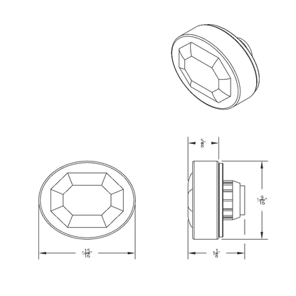 3 LED Oval Clearance/Marker Light-Red LED/Red Lens