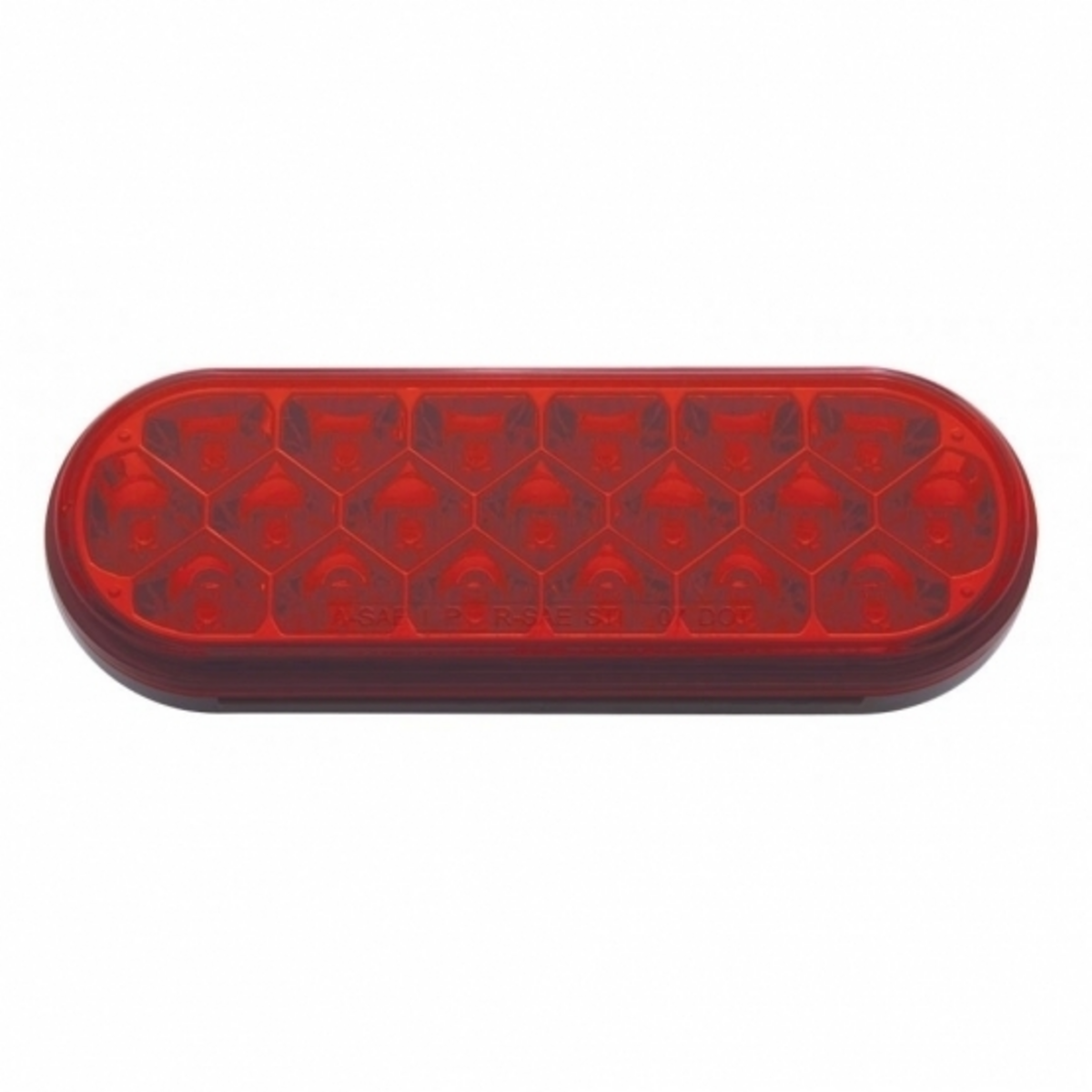 19 LED 6" Oval Reflector Light (Stop, Turn & Tail) - Red LED/Red Lens