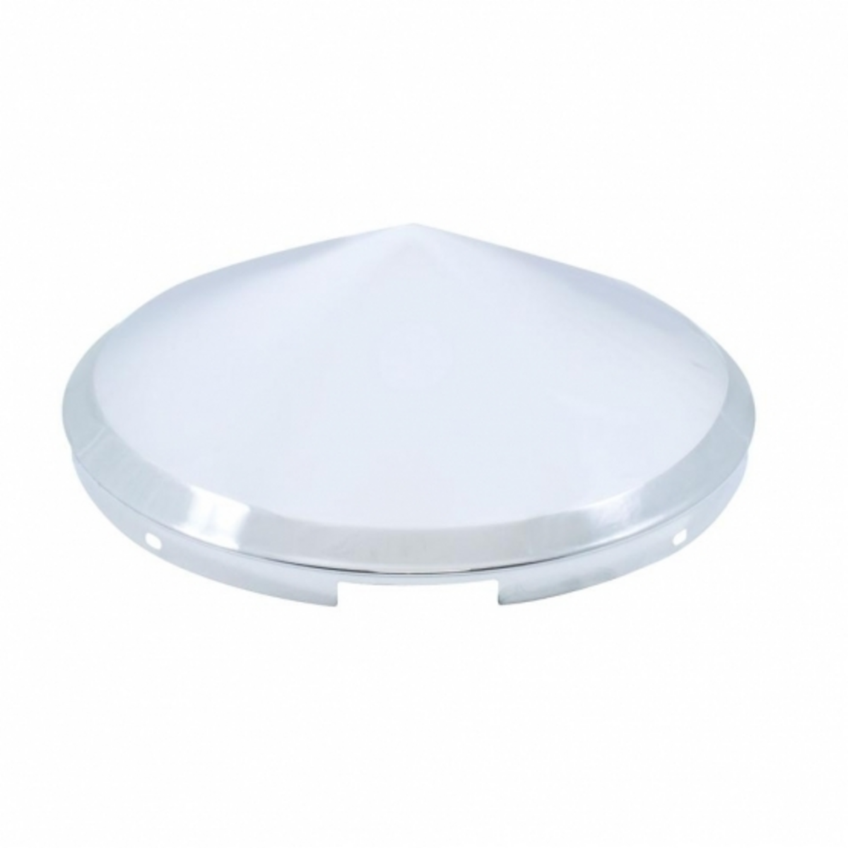4 Even Notched Stainless Steel Pointed Front Hubcap - 7/16" Lip