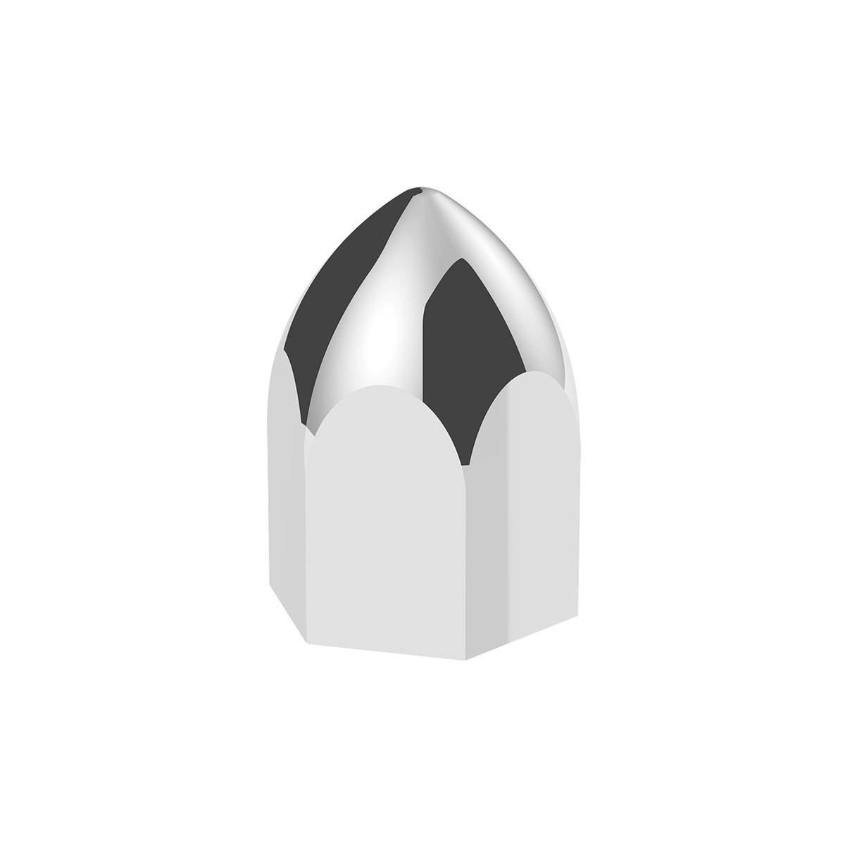 11/16" X 1-5/16" Chrome Plastic Bullet Nut Cover - Push-On (50-Pack)