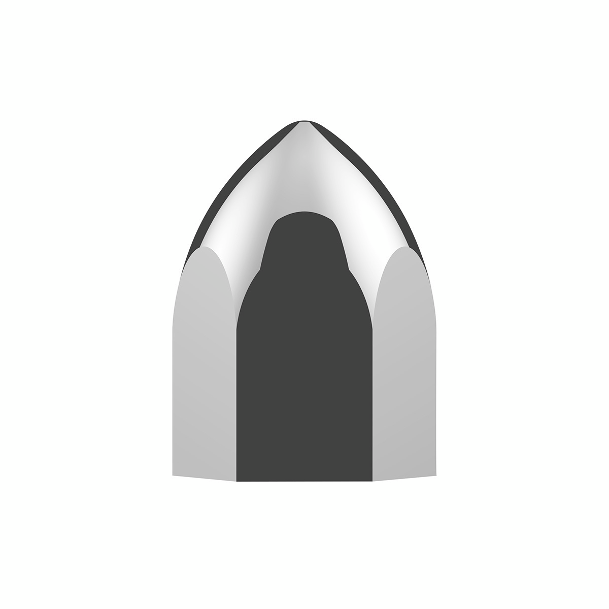 11/16" X 1-5/16" Chrome Plastic Bullet Nut Cover - Push-On (50-Pack)