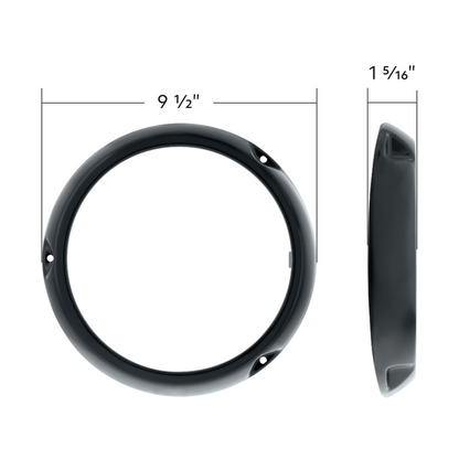 Headlight Bezel Without Notches For 1966-1970 Ford Bronco-Black(Pair)