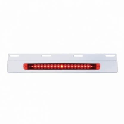 Stainless Top Mud Flap Plate With 19 LED 17" Light Bar - Red LED/Red Lens (Each)