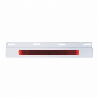 Stainless Top Mud Flap Plate With 19 LED 17" Light Bar - Red LED/Red Lens (Each)