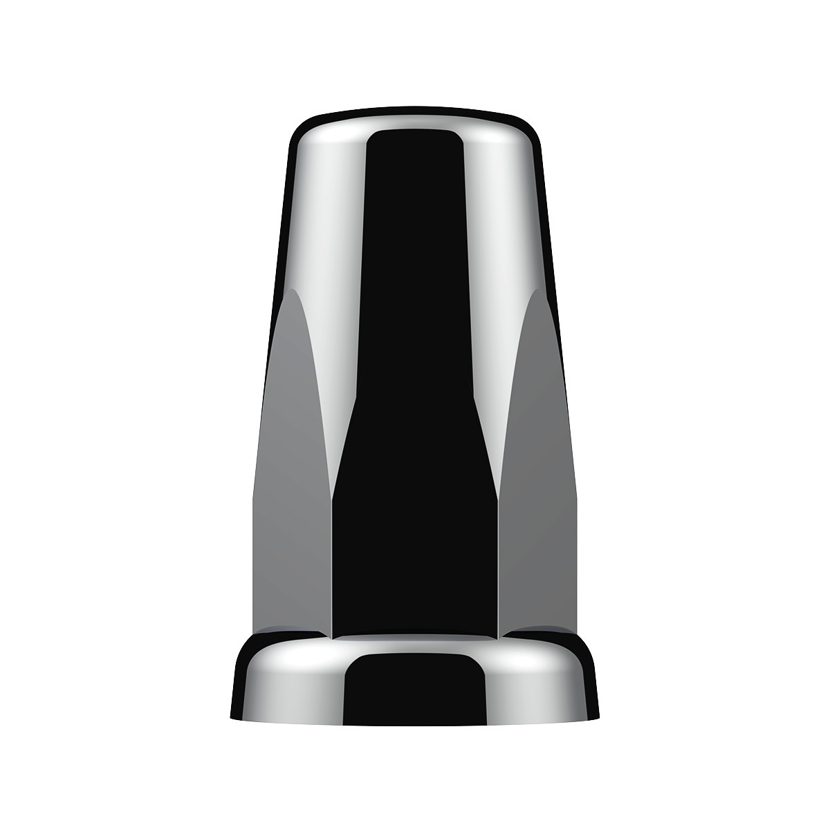 33mm X 3-1/4" Chrome Plastic Tall Nut Covers With Flange - Push-On (Box of 20)