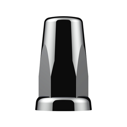 33mm X 3-1/4" Chrome Plastic Tall Nut Covers With Flange - Push-On (Box of 20)