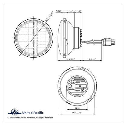 ULTRALIT - 8 High Power LED 5-3/4" Headlight - Silver