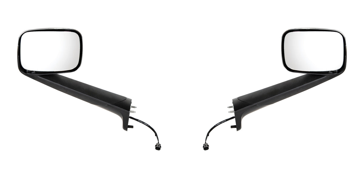 Chrome Hood Mirror With Heated Lens For 2018-2026 Freightliner Cascadia - Driver and Passenger (2pcs)