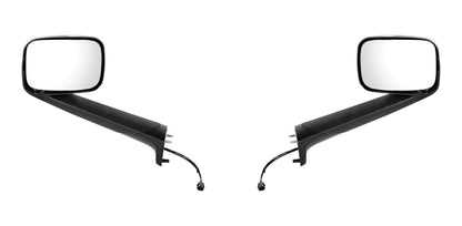 Chrome Hood Mirror With Heated Lens For 2018-2026 Freightliner Cascadia - Driver and Passenger (2pcs)