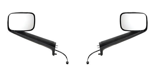 Chrome Hood Mirror With Heated Lens For 2018-2026 Freightliner Cascadia - Driver and Passenger (2pcs)