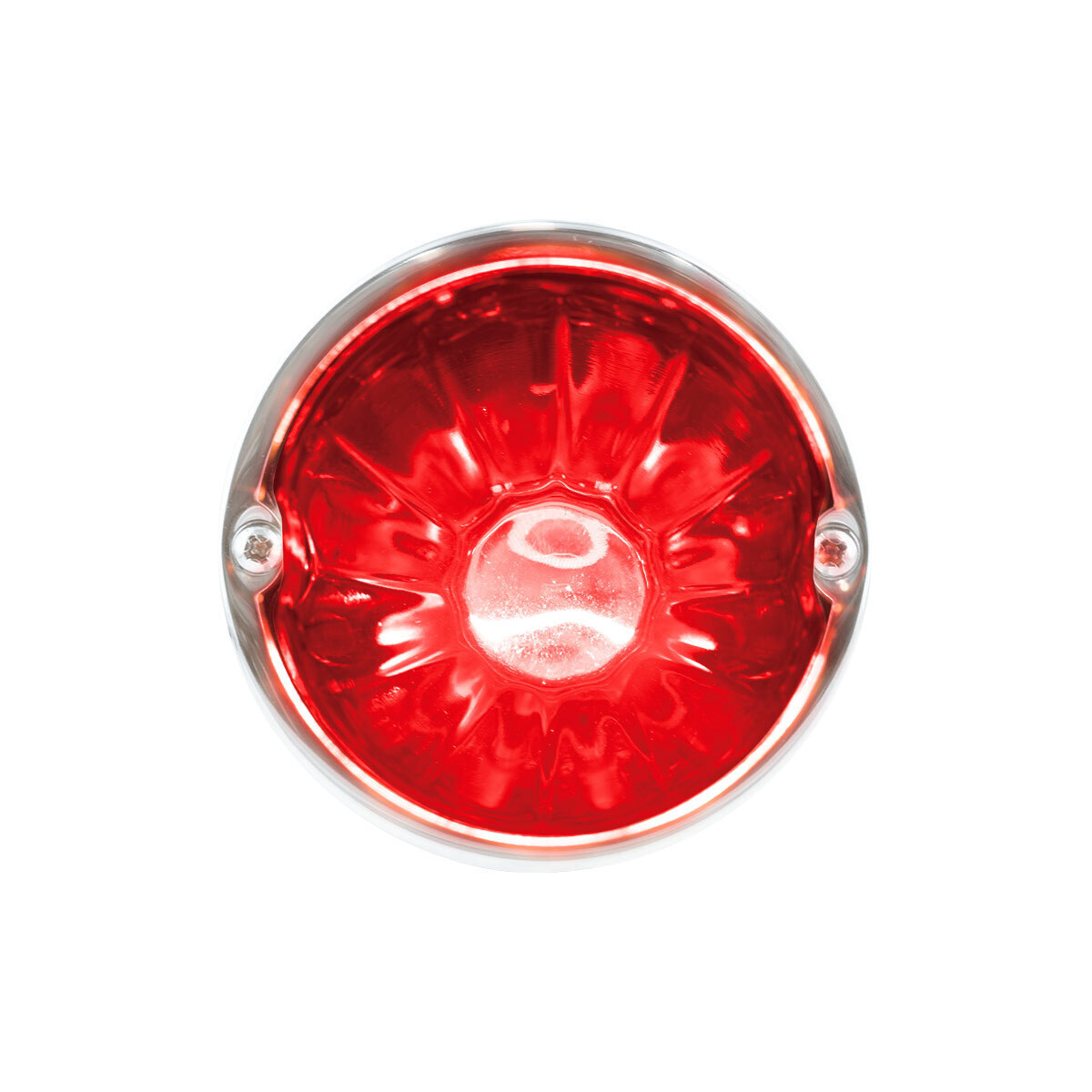Dual Function Glass Watermelon Flush Mount Kit With LED Bulb - Red LED/Red Lens