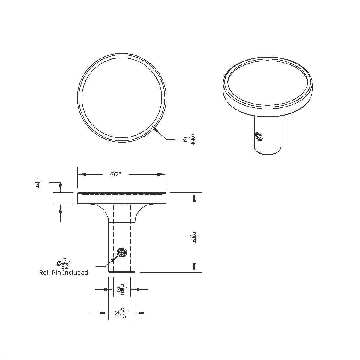 "Tractor" Long Air Valve Knob - Stainless Plaque With Cursive Script