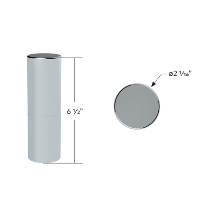 33mm X 6-1/2" Chrome Plastic Tall Cylinder Nut Cover - Thread-On (Bulk)