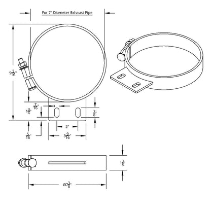 7" Chrome Cab Exhaust Clamp For Peterbilt
