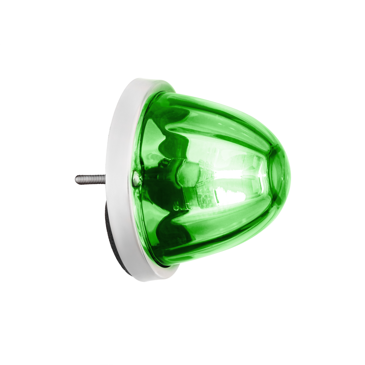 360-Degree Double Fury LED Bulb Glass Watermelon Flush Mount Kit-Amber & Green LED