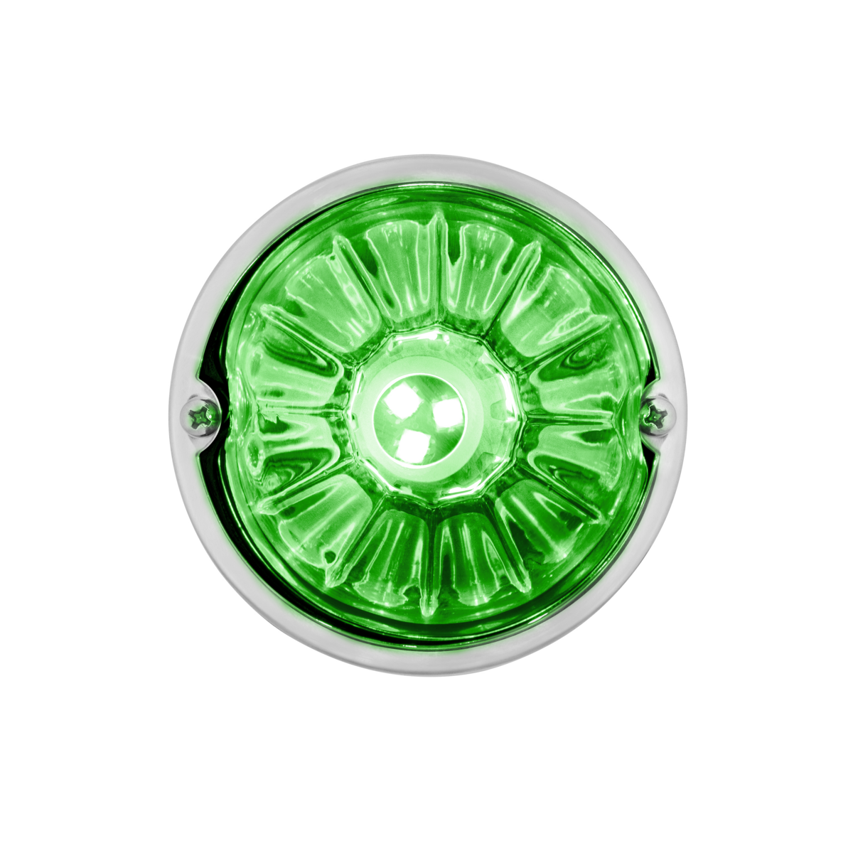 360-Degree Double Fury LED Bulb Glass Watermelon Flush Mount Kit-Amber & Green LED
