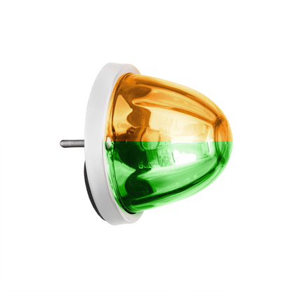 360-Degree Double Fury LED Bulb Glass Watermelon Flush Mount Kit-Amber & Green LED