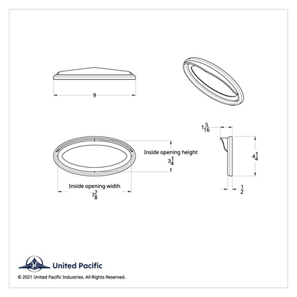 Chrome Bezel With Visor For 7-7/8" X 3-1/4" Peterbilt Emblem