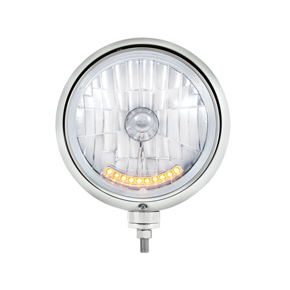 Black Guide 682-C Style Headlight H4 Bulb With 10 Amber LED