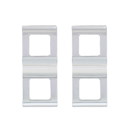 Chrome Plastic Switch Covers - 2 Openings (Card of 2)