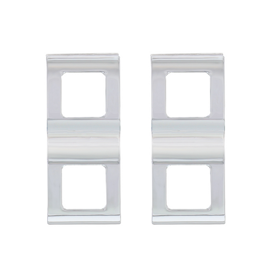 Chrome Plastic Switch Covers - 2 Openings (Card of 2)