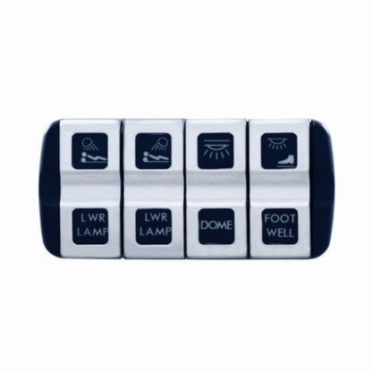 Chrome Plastic Switch Covers - 2 Openings (Card of 2)