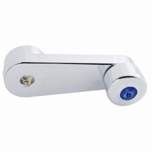 Chrome Window Crank With Crystal For Freightliner - Blue Crystal