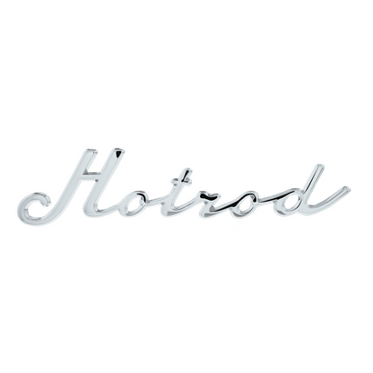 Chrome Hotrod Script Emblem With Mounting Studs