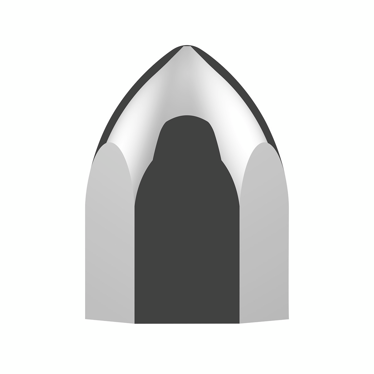 11/16" X 1-5/16" Chrome Plastic Bullet Nut Cover - Push-On (10-Pack)