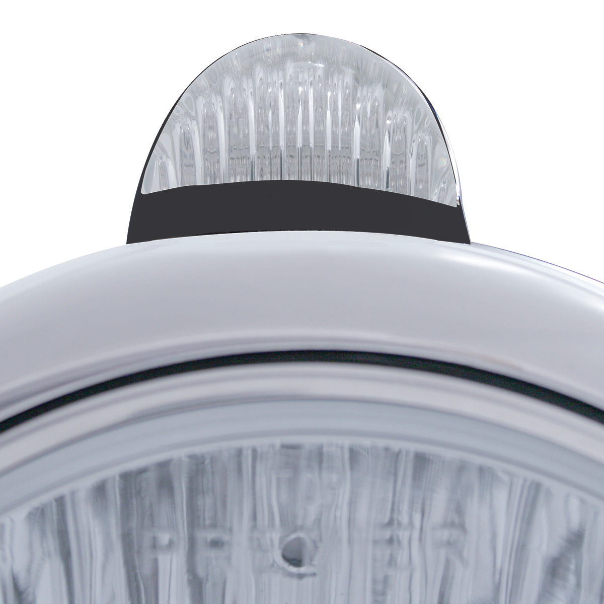 Black Guide 682-C Headlight H4 With White LED & Dual Mode LED Signal - Clear Lens