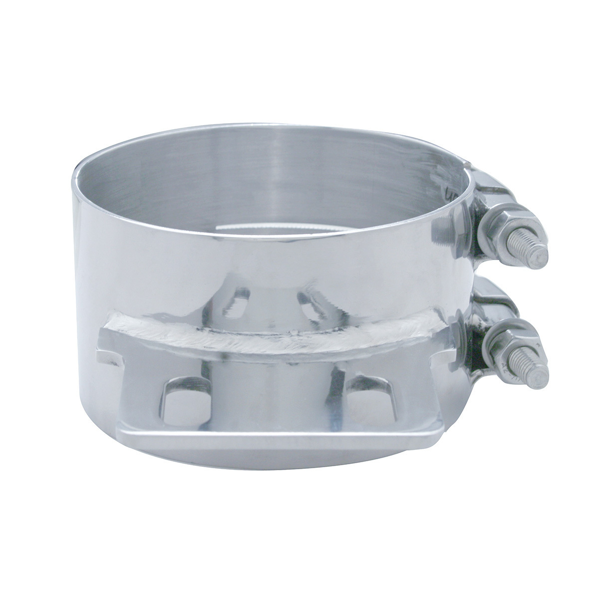 5" Stainless Butt Joint Exhaust clamp - Straight Bracket