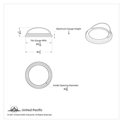 Chrome Plastic Pyrometer Gauge Cover With Visor For Freightliner -Classic Design